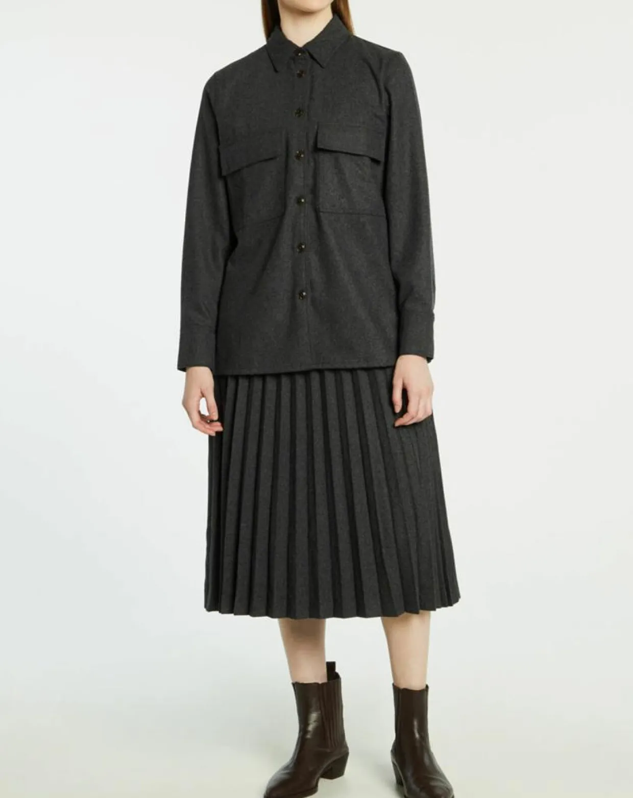 Chemise Corfou en Laine mélangée gris foncé-Jodhpur Hot