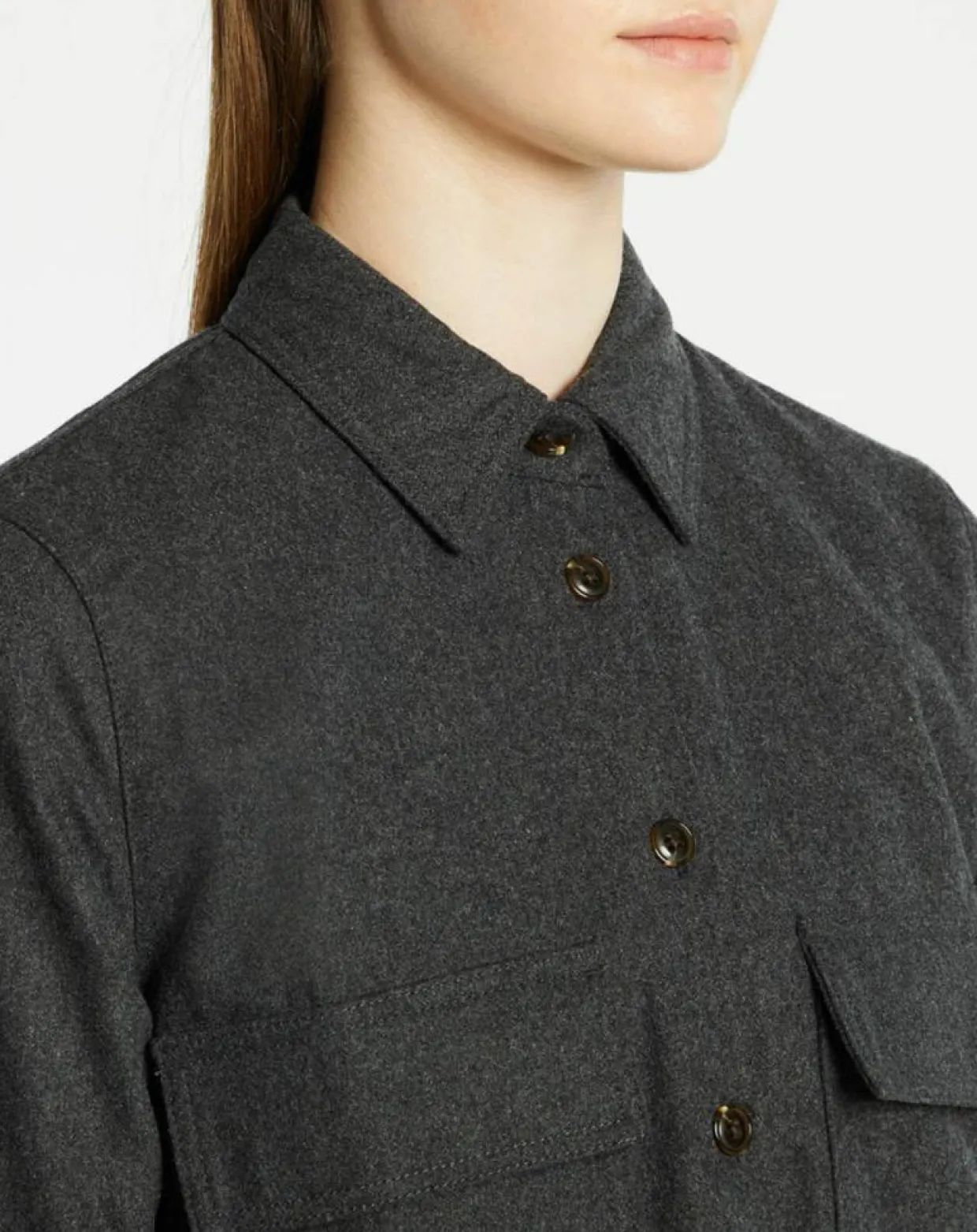Chemise Corfou en Laine mélangée gris foncé-Jodhpur Hot