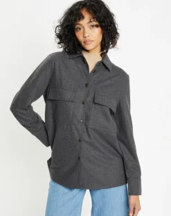 Chemise Corfou en Laine mélangée gris foncé-Jodhpur Hot