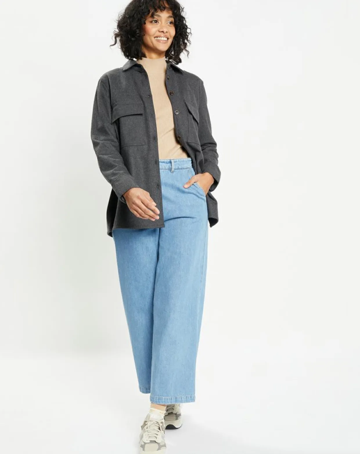 Chemise Corfou en Laine mélangée gris foncé-Jodhpur Hot