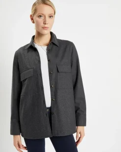Chemise Corfou en Laine mélangée gris foncé-Jodhpur Hot