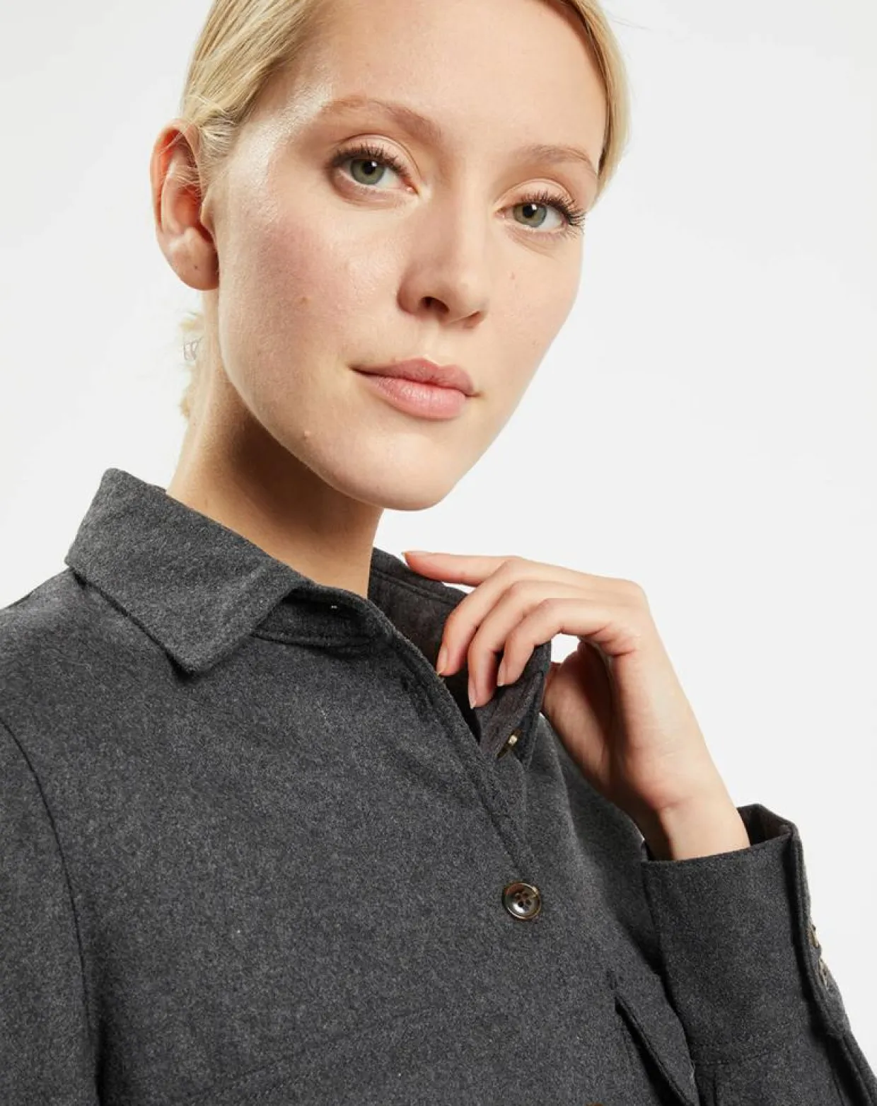 Chemise Corfou en Laine mélangée gris foncé-Jodhpur Hot
