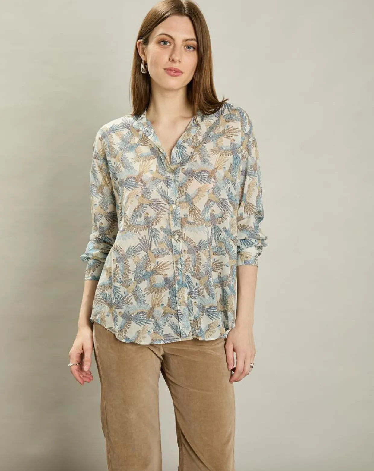 Chemise Cristal blanc brut/bleu-Hartford Discount