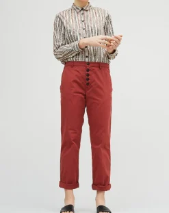 Chemise Dawn à rayures terre-Chloé Stora Clearance