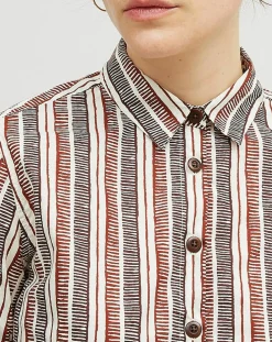 Chemise Dawn à rayures terre-Chloé Stora Clearance