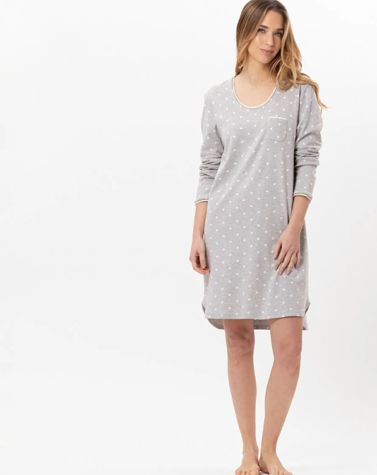 Chemise de nuit Chamade gris chiné-Le Chat Online