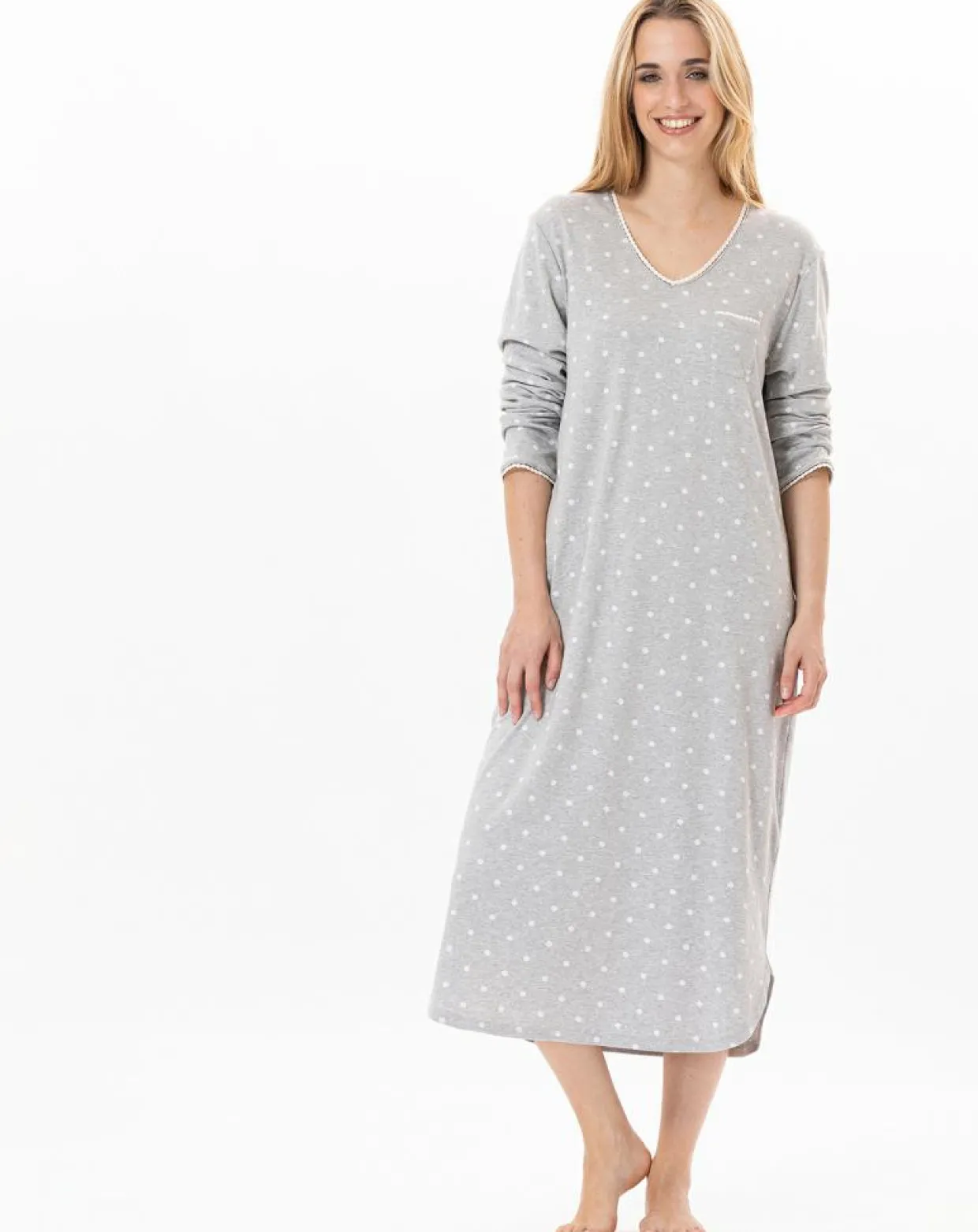 Femme Le Chat Lingerie, Nuit^Chemise de nuit Chamade gris chiné