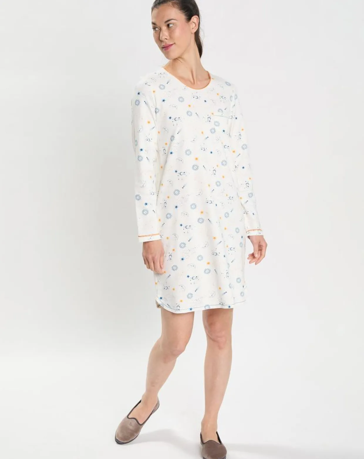 Femme Le Chat Lingerie, Nuit^Chemise de nuit Céleste écrue