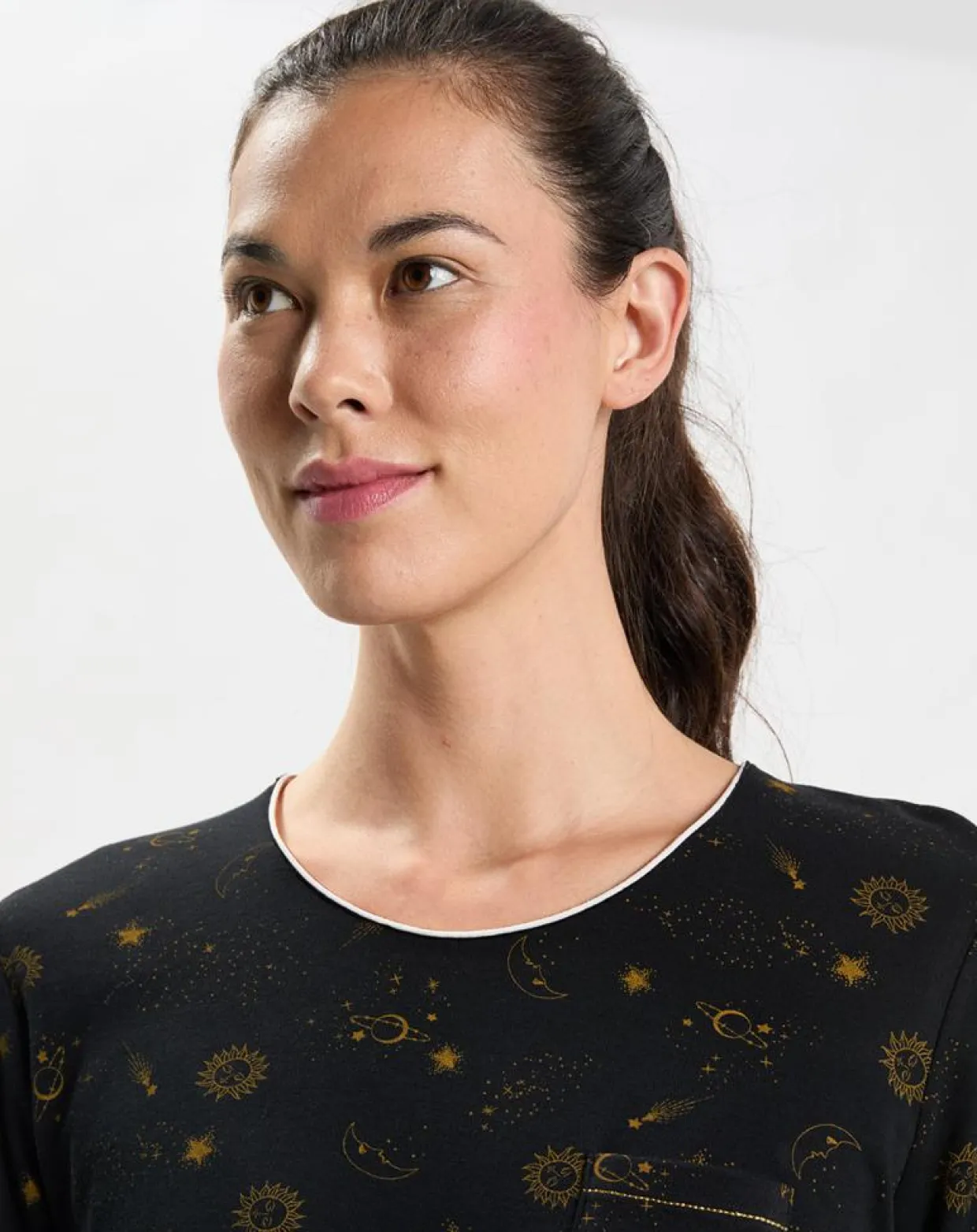 Chemise de nuit Céleste noire-Le Chat Discount