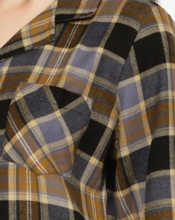 Chemise de nuit Ecossais imprimée marron/noir-Femilet Outlet