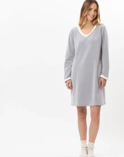 Chemise de nuit en micropolaire Douce gris chiné-Le Chat Outlet