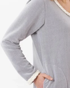 Chemise de nuit en micropolaire Douce gris chiné-Le Chat Outlet