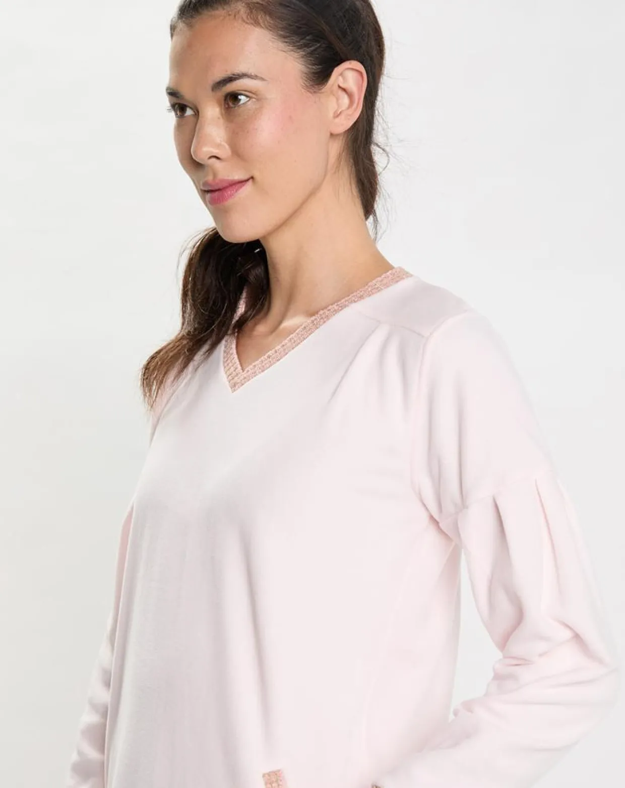 Femme Le Chat Lingerie, Nuit^Chemise de nuit en Micropolaire Comfy bois de rose