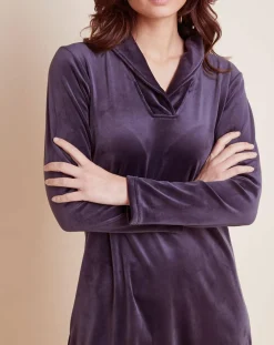 Chemise de nuit en Velours Paola marine-Le Chat Clearance
