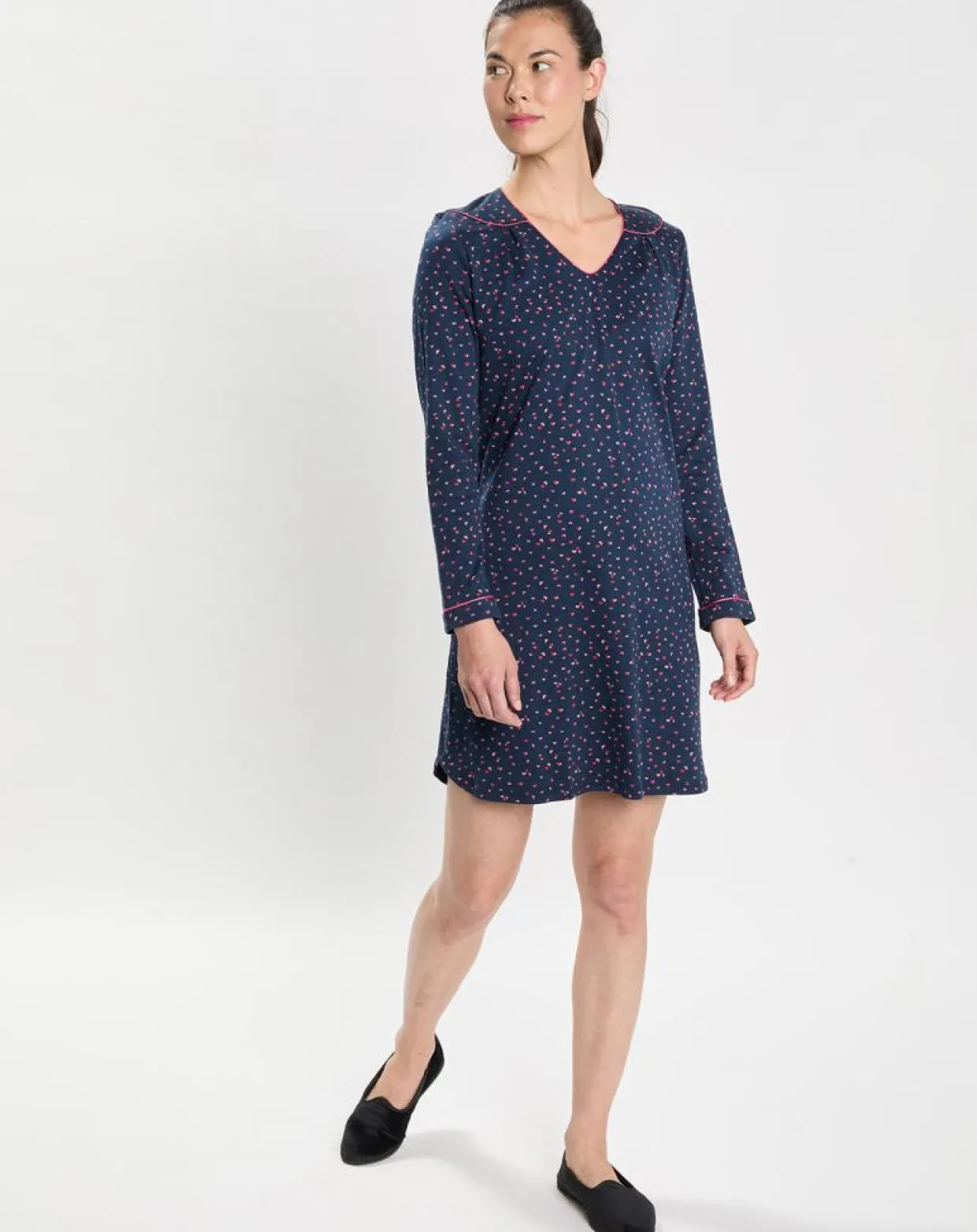 Chemise de nuit Holly bleu marine-Le Chat Best