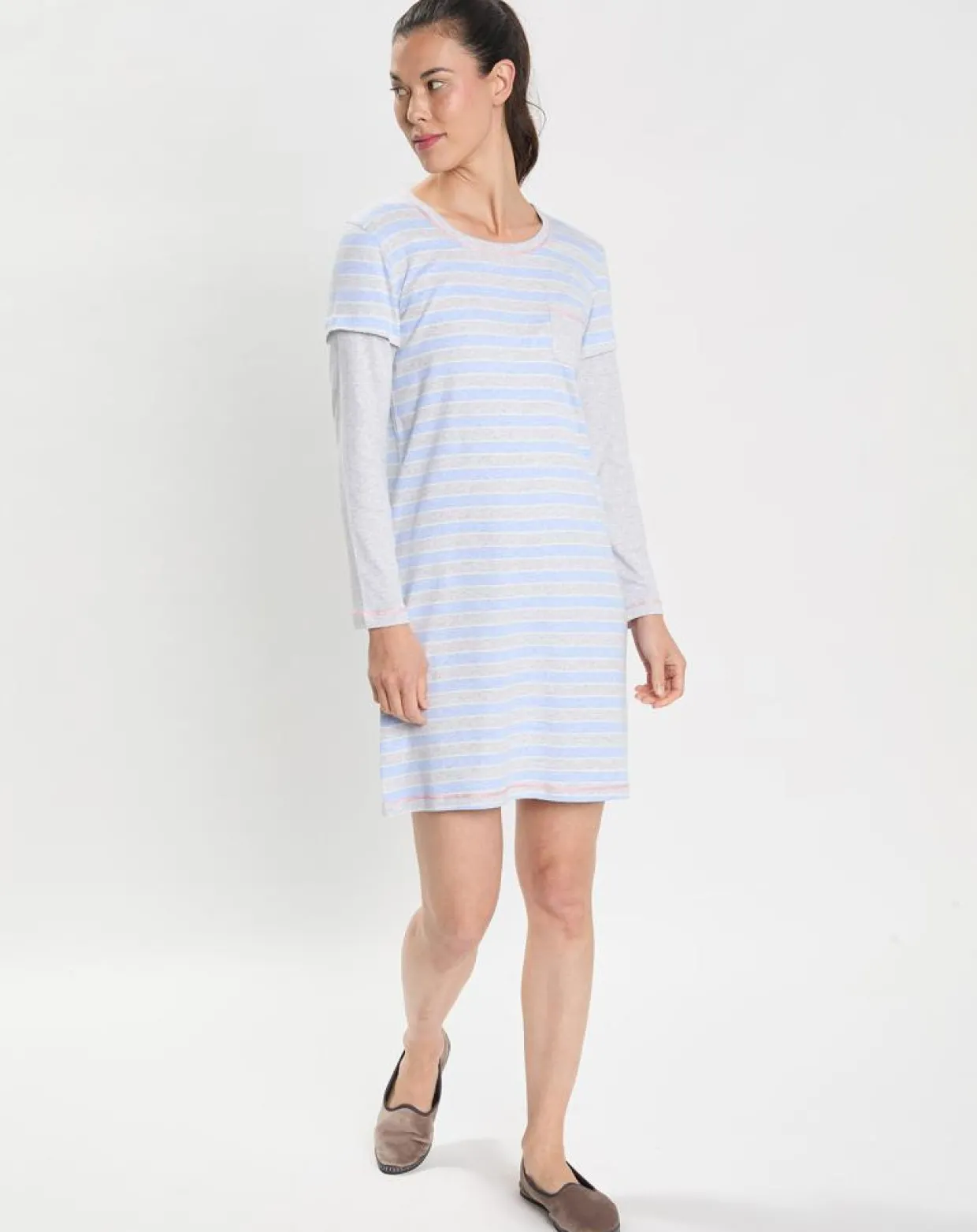 Chemise de nuit Hygge bleu ciel-Le Chat Online
