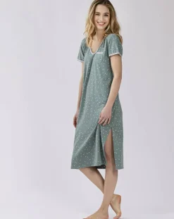 Chemise de nuit Morning verte-Le Chat