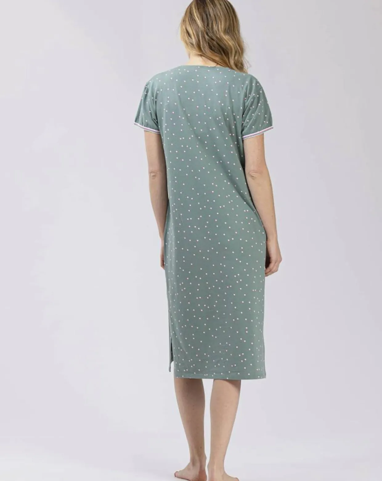 Chemise de nuit Morning verte-Le Chat