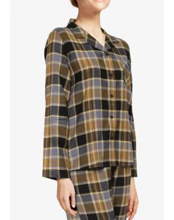Femme Femilet Lingerie, Nuit^Chemise de pyjama Ecossais imprimée marron/noir