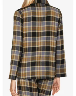 Femme Femilet Lingerie, Nuit^Chemise de pyjama Ecossais imprimée marron/noir