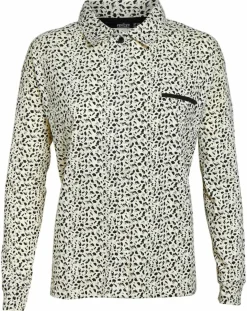 Femme Femilet Lingerie, Nuit^Chemise de pyjama Flower imprimée beige/noir