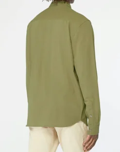 Chemise droite en Coton bio Nipique kaki moyen-Galeries Lafayette Clearance
