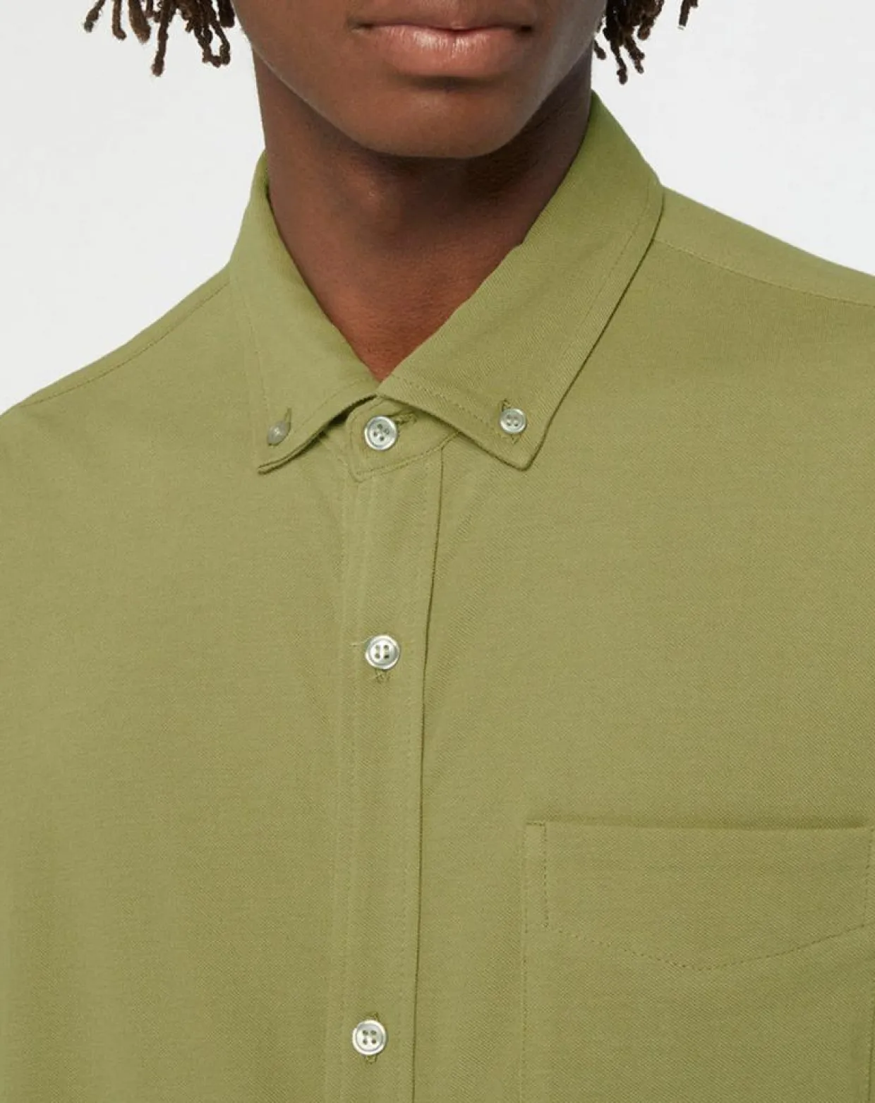 Chemise droite en Coton bio Nipique kaki moyen-Galeries Lafayette Clearance