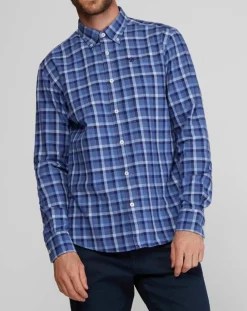 Homme North Sails Chemises^Chemise droite Flannelle carreaux bleu/blanc