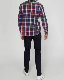 Chemise droite Washed carreaux rouge/bleu/blanc-North Sails
