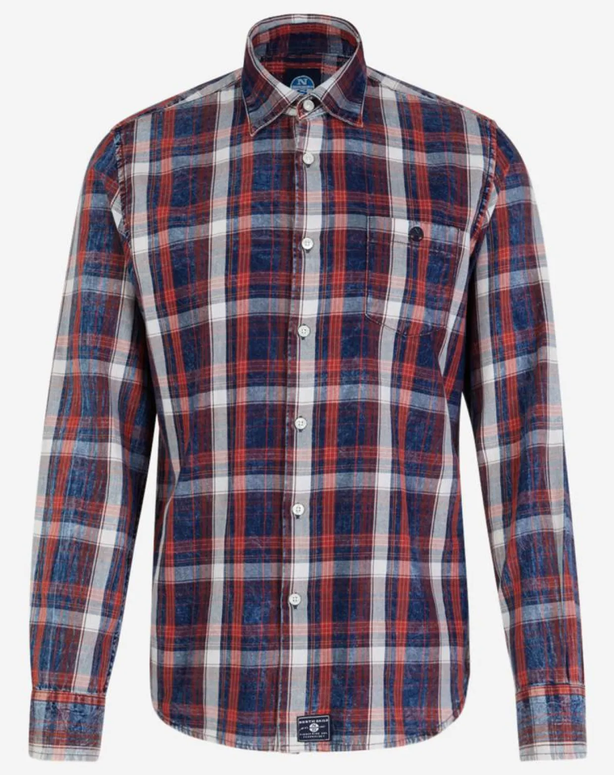 Chemise droite Washed carreaux rouge/bleu/blanc-North Sails