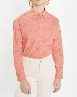 Femme Galeries Lafayette Chemises^Chemise Ebrizia brodée ajourée bois de rose