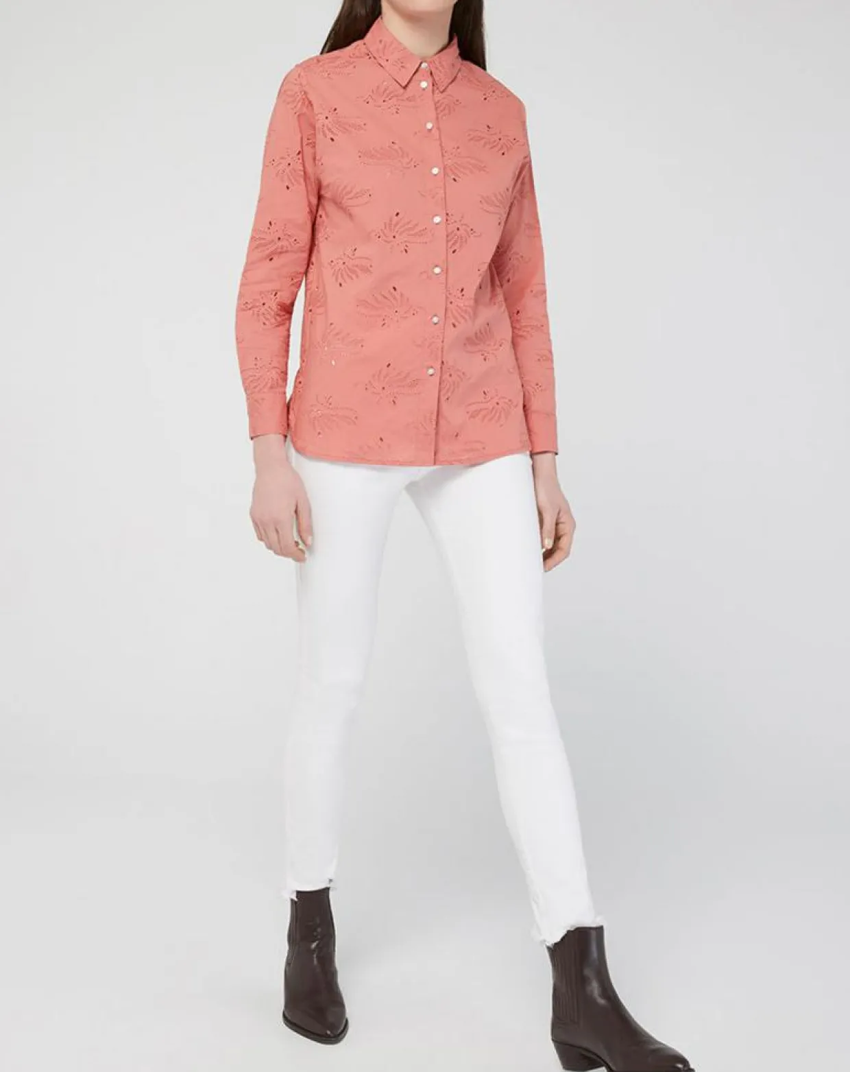 Femme Galeries Lafayette Chemises^Chemise Ebrizia brodée ajourée bois de rose