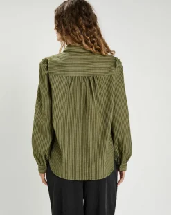 Femme The Korner Chemises^Chemise en Coton & Lin Ava kaki