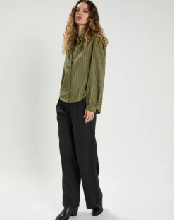 Femme The Korner Chemises^Chemise en Coton & Lin Ava kaki