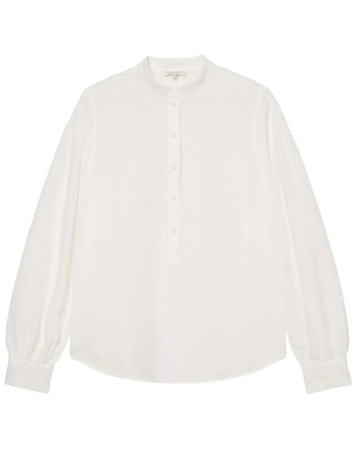 Chemise en Coton & Lin Col Tunis blanche-Marc O'Polo New