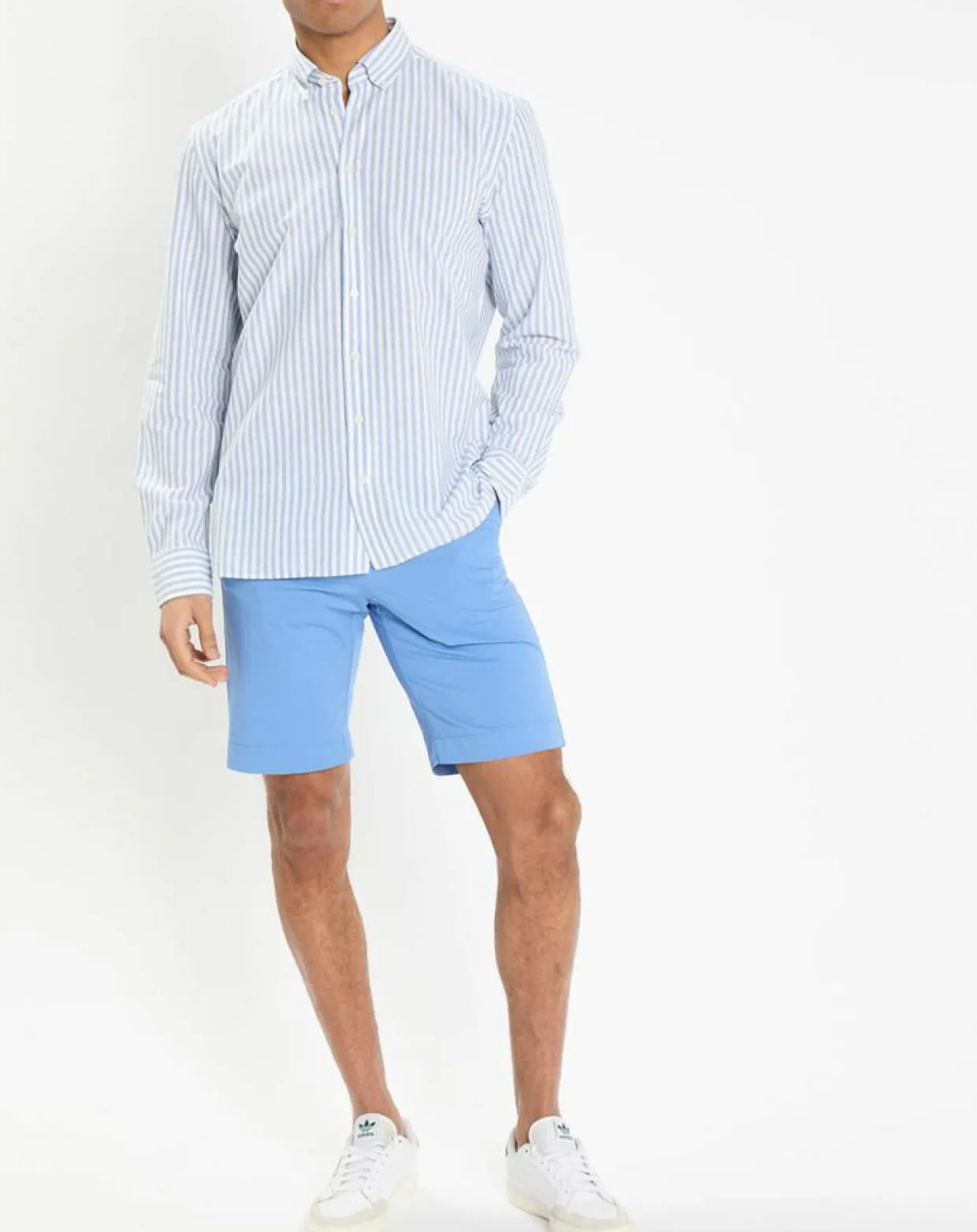 Chemise en Coton & Lin Slim Fit à rayures bleu/blanc-Hackett London Best