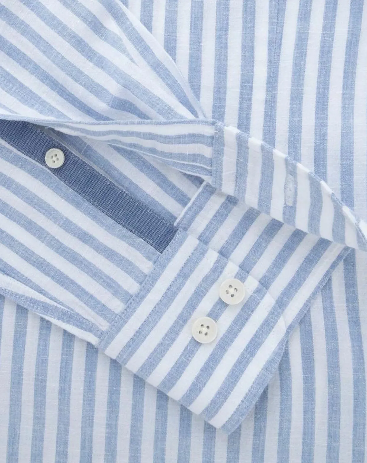 Chemise en Coton & Lin Slim Fit à rayures bleu/blanc-Hackett London Best