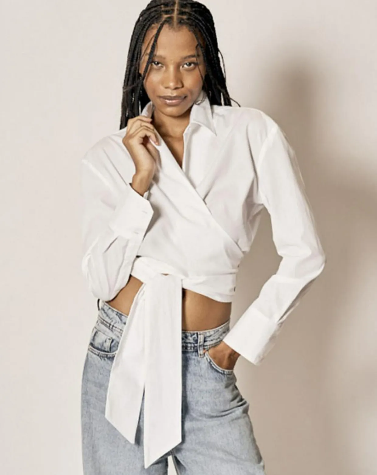 Chemise en Coton à nouer Adi blanche-Recc Hot