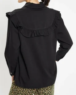 Femme Galeries Lafayette Chemises^Chemise en Coton bio Candy volant en plastron noire