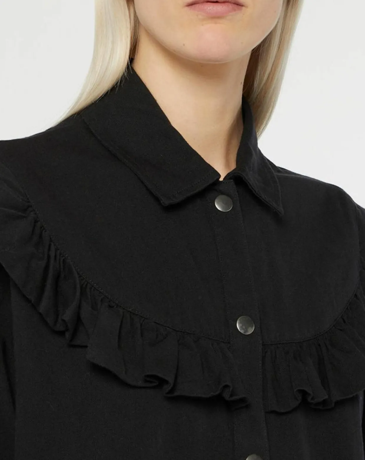 Femme Galeries Lafayette Chemises^Chemise en Coton bio Candy volant en plastron noire