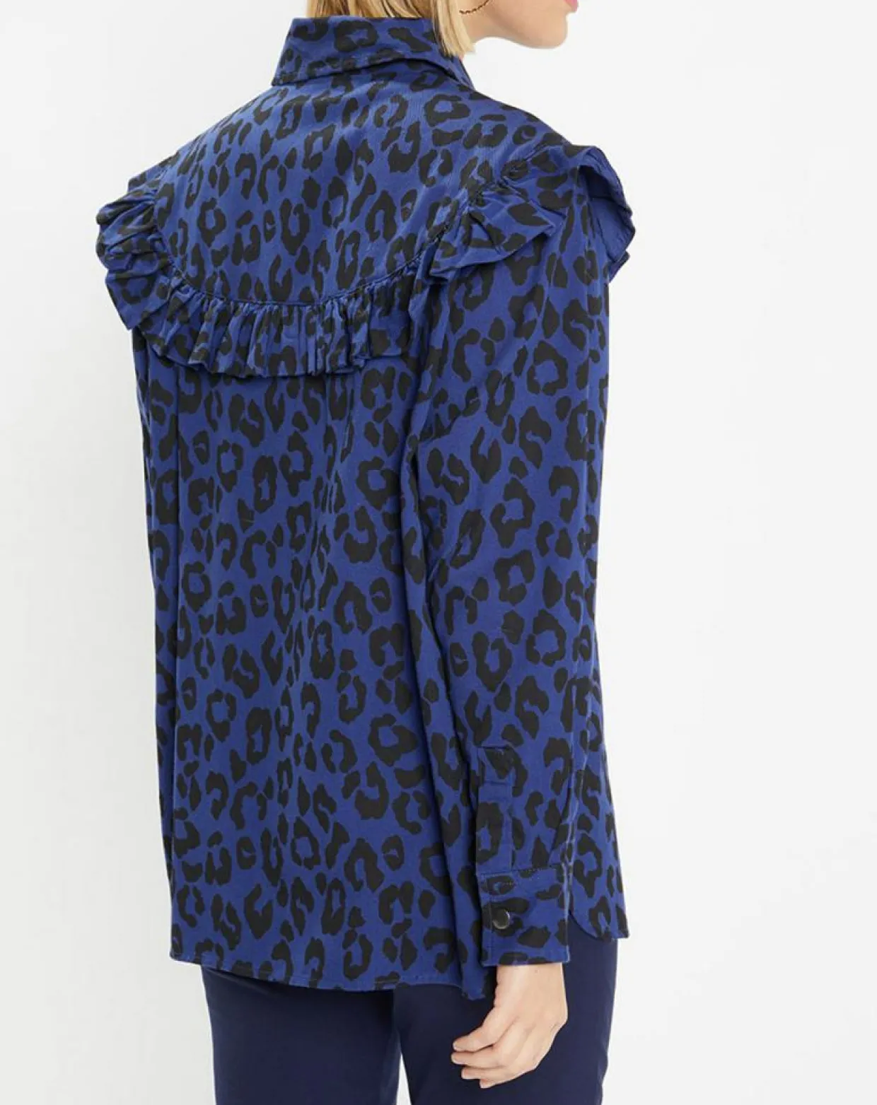 Chemise en Coton bio Candy imprimé léopard bleu/noir-Galeries Lafayette Online