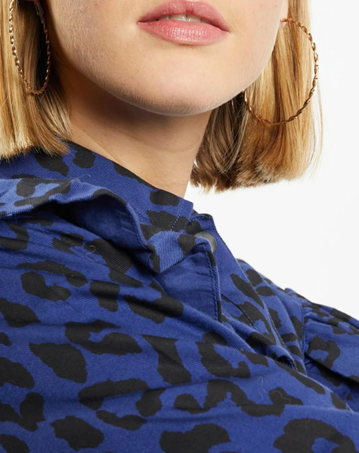 Chemise en Coton bio Candy imprimé léopard bleu/noir-Galeries Lafayette Online