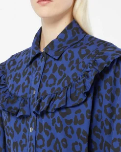 Chemise en Coton bio Candy imprimé léopard bleu/noir-Galeries Lafayette Online