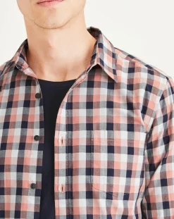 Homme Dockers Chemises^Chemise en Coton Bio Slim Alpha Icon à carreaux rouge/bleu/blanc