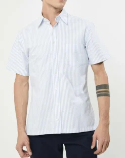 Homme Hackett London Chemises^Chemise en coton épais Slim Fit Bat Oxford à rayures bleu ciel