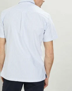 Homme Hackett London Chemises^Chemise en coton épais Slim Fit Bat Oxford à rayures bleu ciel