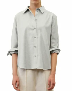 Chemise en Flanelle manches ballons gris clair-Marc O'Polo Online