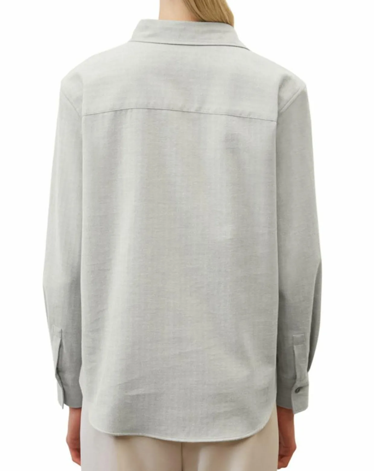 Chemise en Flanelle manches ballons gris clair-Marc O'Polo Online