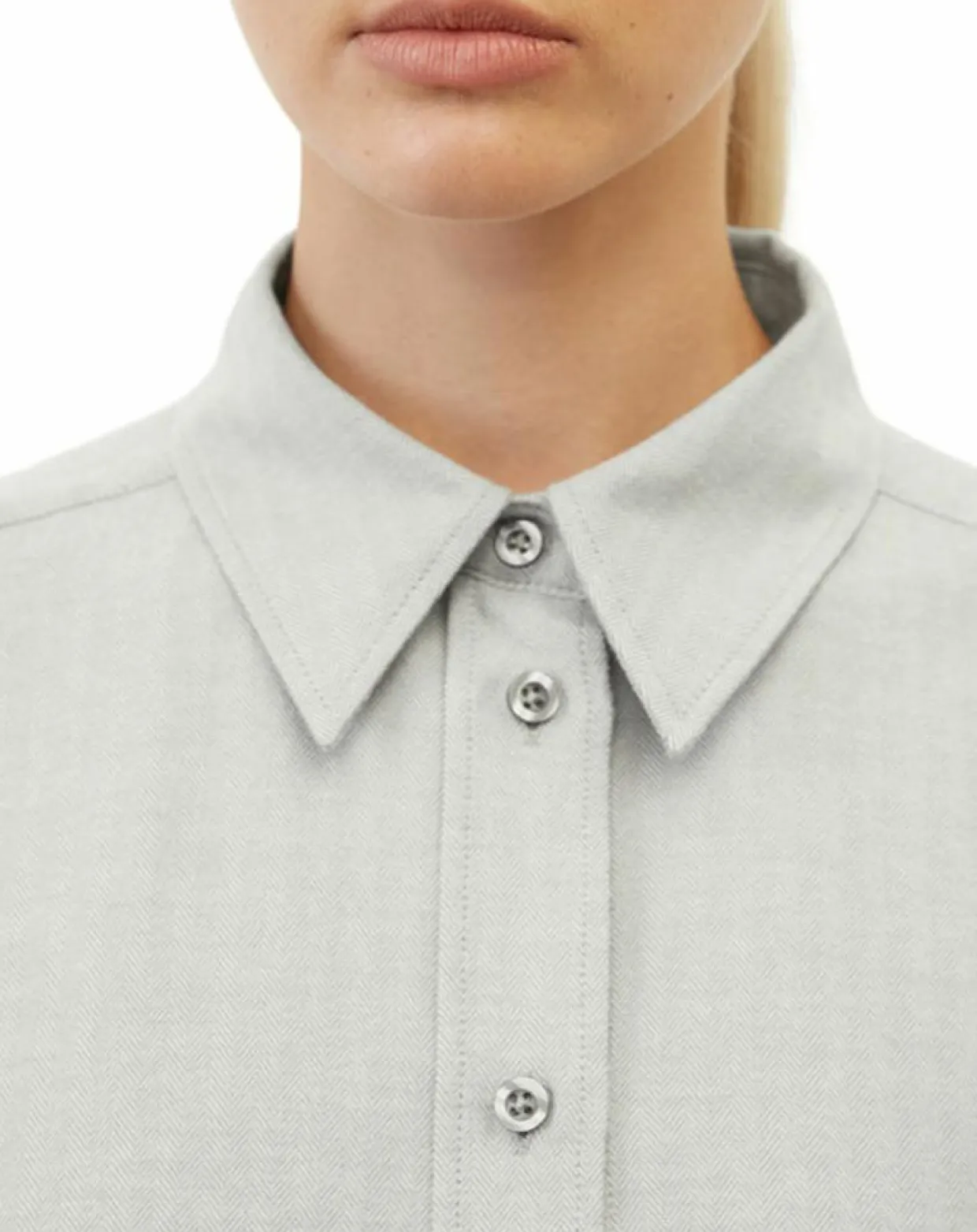Chemise en Flanelle manches ballons gris clair-Marc O'Polo Online