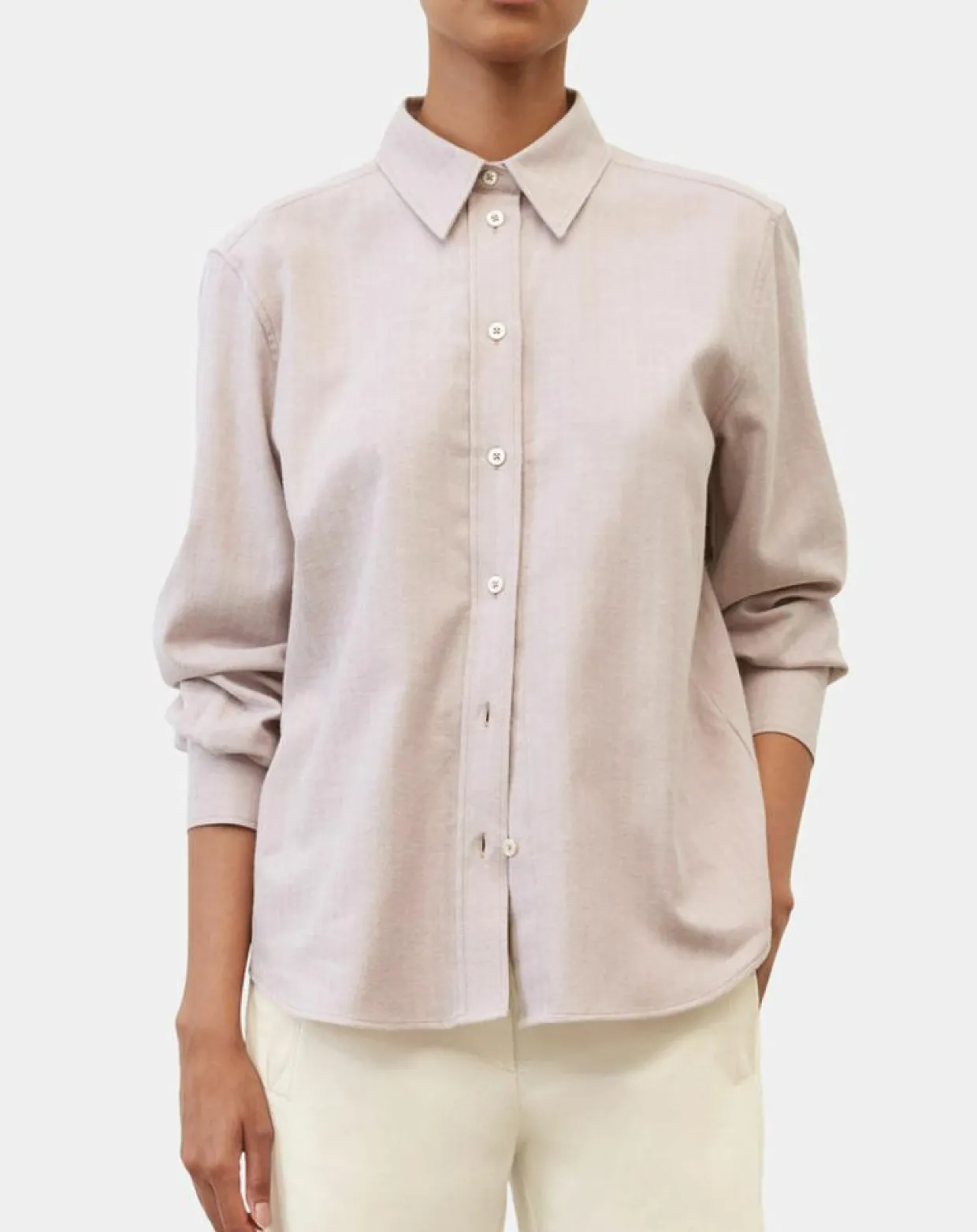 Chemise en Flanelle manches ballons violet clair-Marc O'Polo Sale